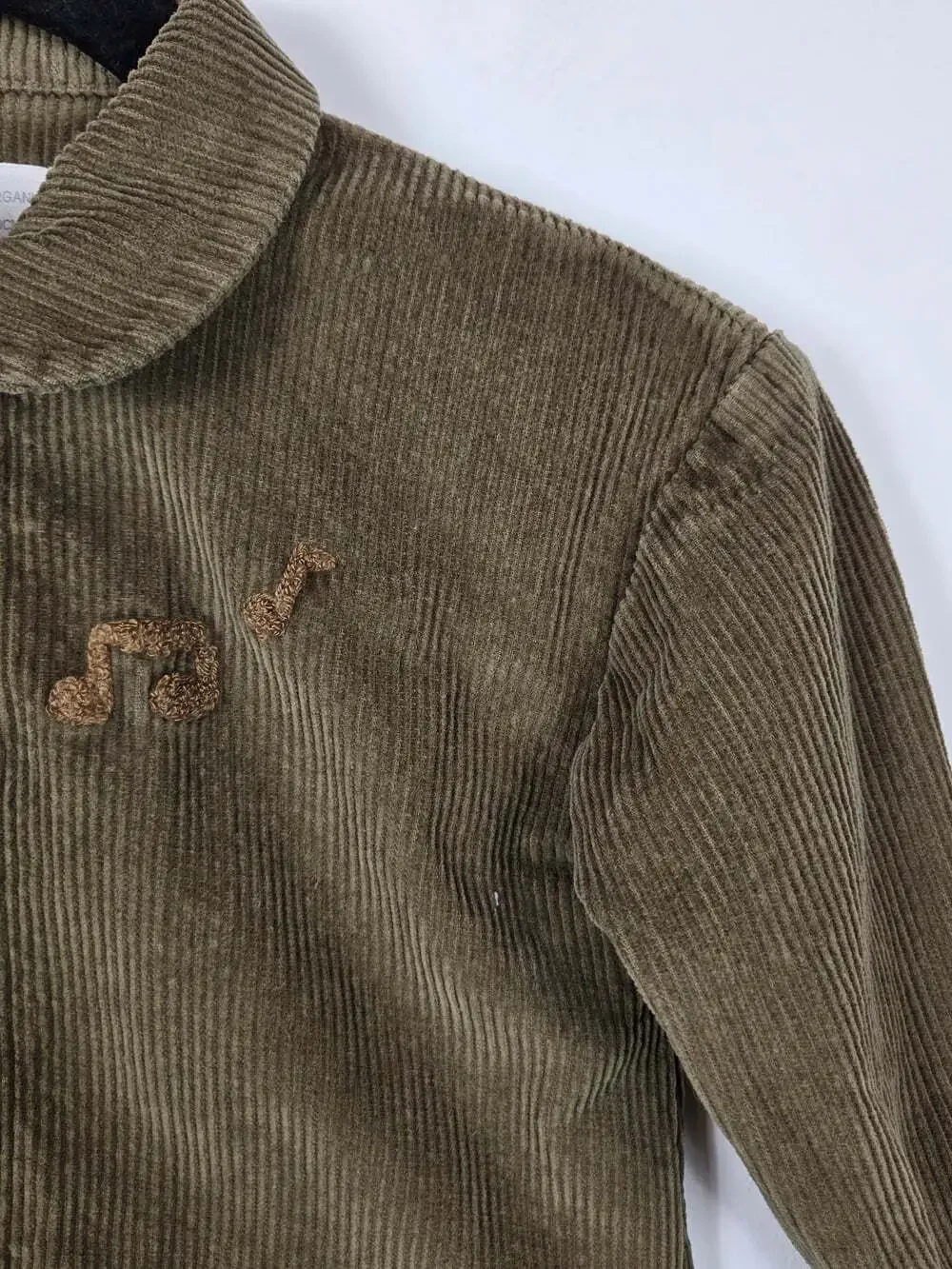 Norsu Organic Kids Corduroy Shirt 2T-3T Olive Green Organic Cotton Embroidered